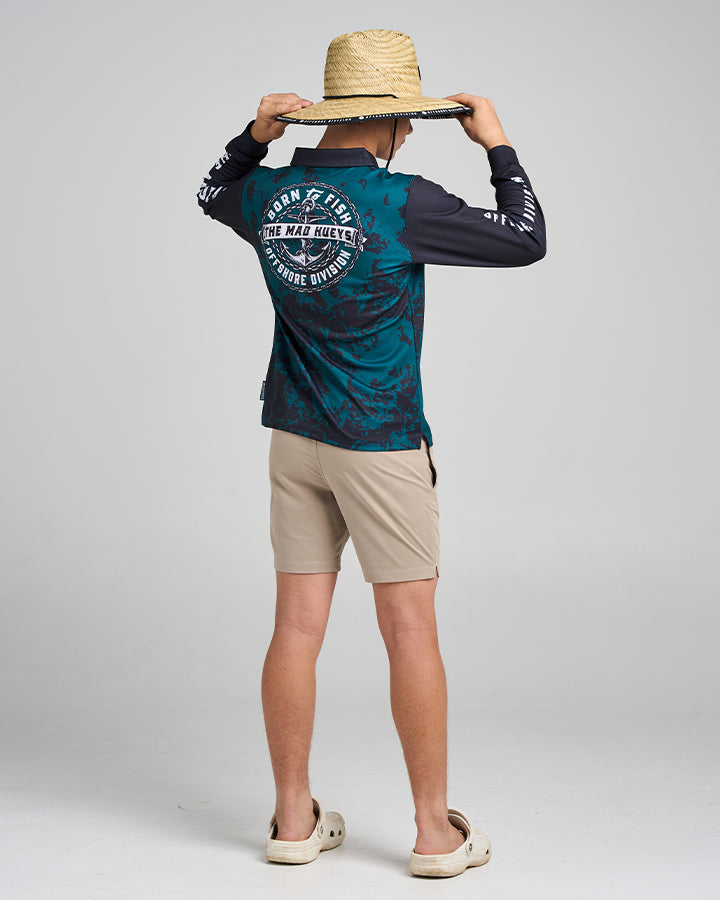 BORN TO FISH | YOUTH UPF 50+ FISHING JERSEY - ATLANTIC