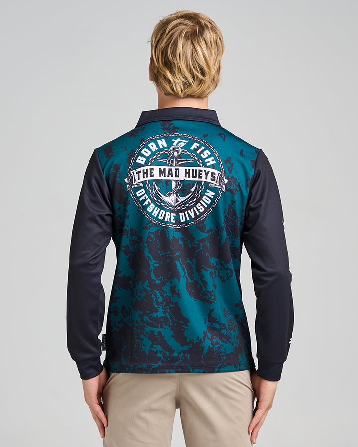 BORN TO FISH | YOUTH UPF 50+ FISHING JERSEY - ATLANTIC