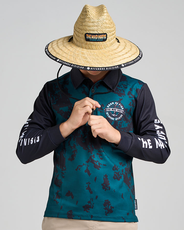 BORN TO FISH | YOUTH UPF 50+ FISHING JERSEY - ATLANTIC