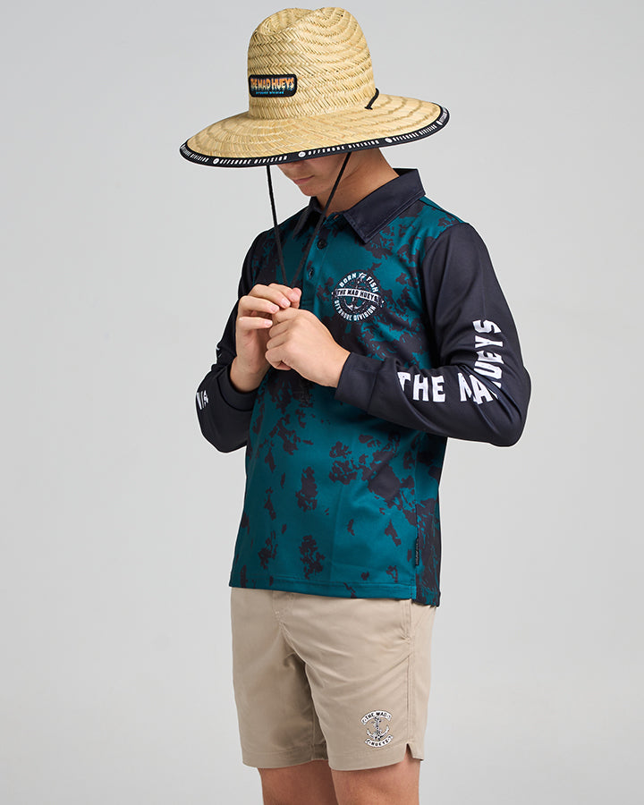 BORN TO FISH | YOUTH UPF 50+ FISHING JERSEY - ATLANTIC