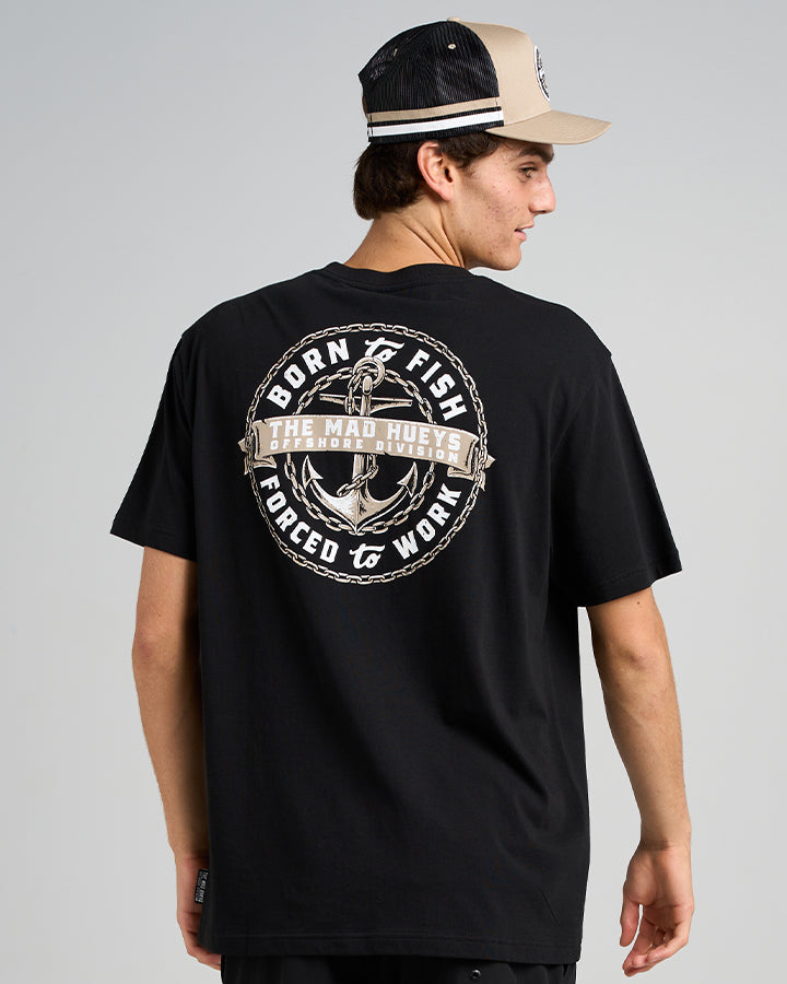 BORN TO FISH | SS TEE - BLACK