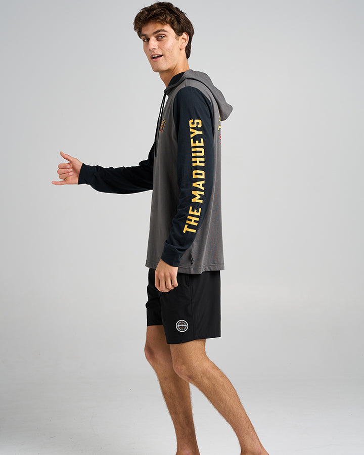 BIG FLICK ENERGY | UPF 30+ HOODED FISHING POLO - CHARCOAL