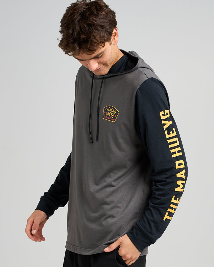 BIG FLICK ENERGY | UPF 30+ HOODED FISHING POLO - CHARCOAL