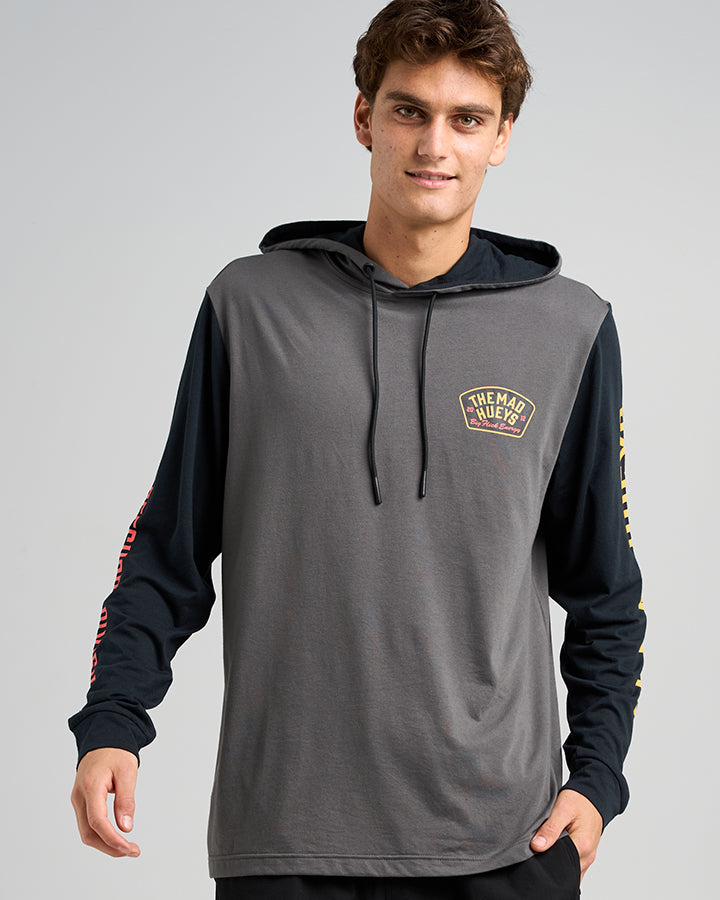 BIG FLICK ENERGY | UPF 30+ HOODED FISHING POLO - CHARCOAL