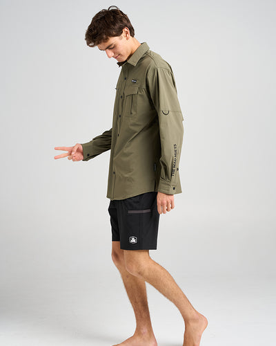 BORN TO FISH | UPF 50+ FISHING SHIRT - OLIVE