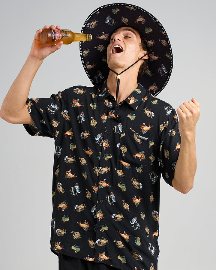 DRINK LIKE A FISH | WOVEN SHIRT - VINTAGE BLACK