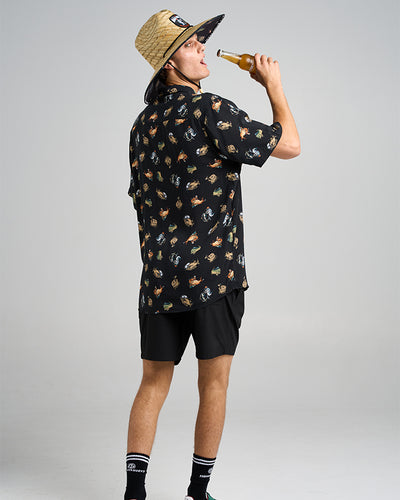 DRINK LIKE A FISH | WOVEN SHIRT - VINTAGE BLACK