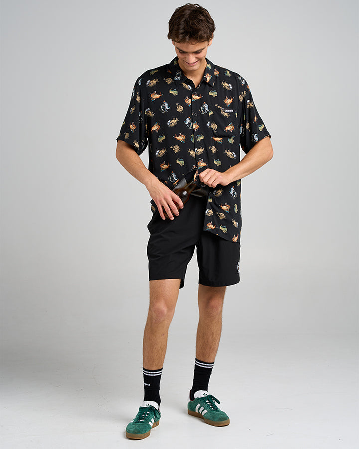 DRINK LIKE A FISH | WOVEN SHIRT - VINTAGE BLACK