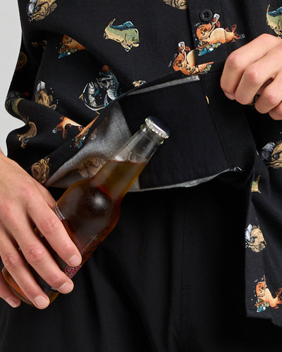 DRINK LIKE A FISH | WOVEN SHIRT - VINTAGE BLACK