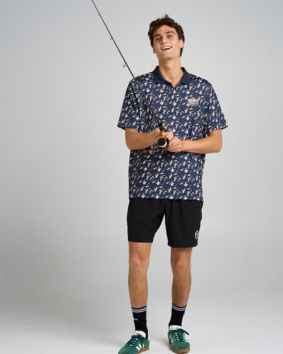 MAD FISHERMAN | UPF 50+ SS POLO - NAVY