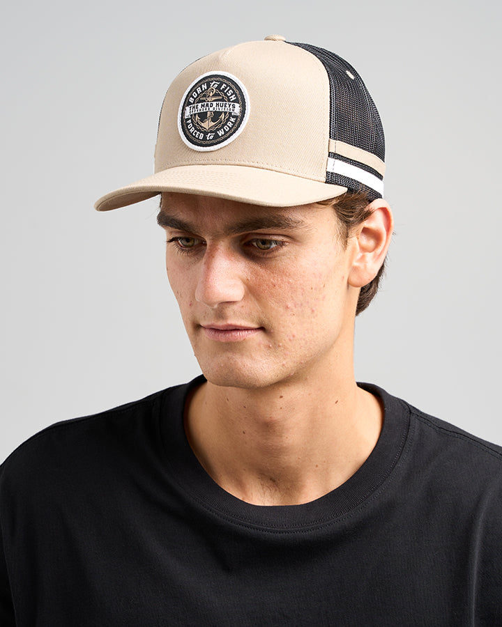 BORN TO FISH | TWILL TRUCKER - TAN