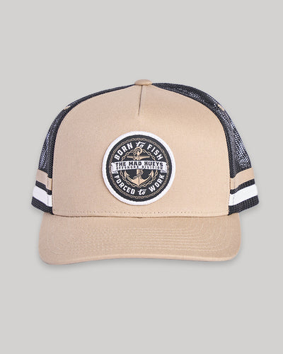 BORN TO FISH | TWILL TRUCKER - TAN