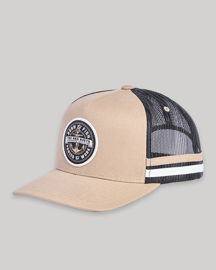 BORN TO FISH | TWILL TRUCKER - TAN