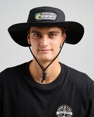 DOLPHIN BULL | WIDE BRIM HAT - BLACK