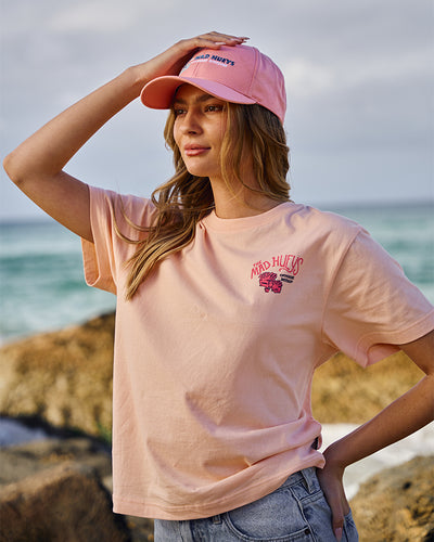 ANEMONES CLOSE | WOMENS SS TEE - APRICOT