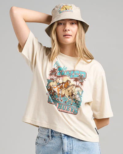 CANT BE TAMED | WOMENS BOXY TEE - STONE