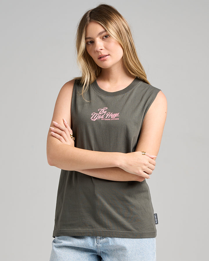 GOOD VIBES | WOMENS MUSCLE - CHARCOAL