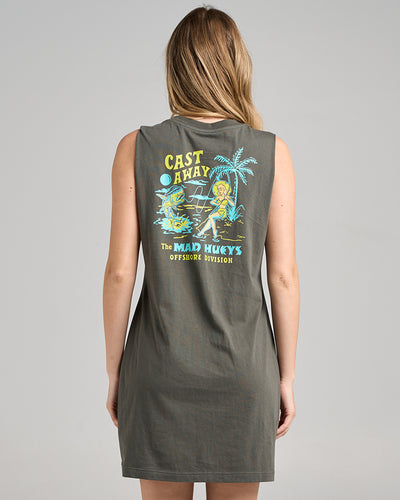 CAST AWAY | WOMENS MUSCLE DRESS - CHARCOAL