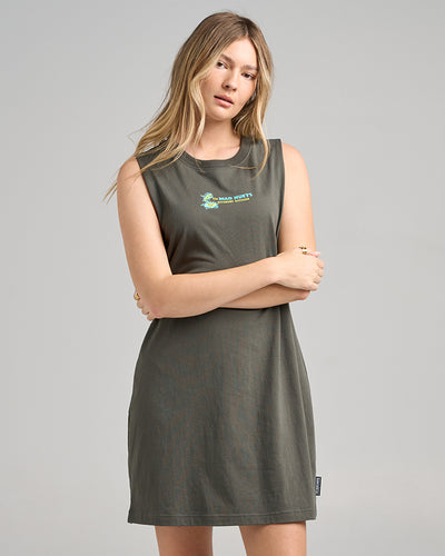 CAST AWAY | WOMENS MUSCLE DRESS - CHARCOAL