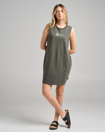 CAST AWAY | WOMENS MUSCLE DRESS - CHARCOAL