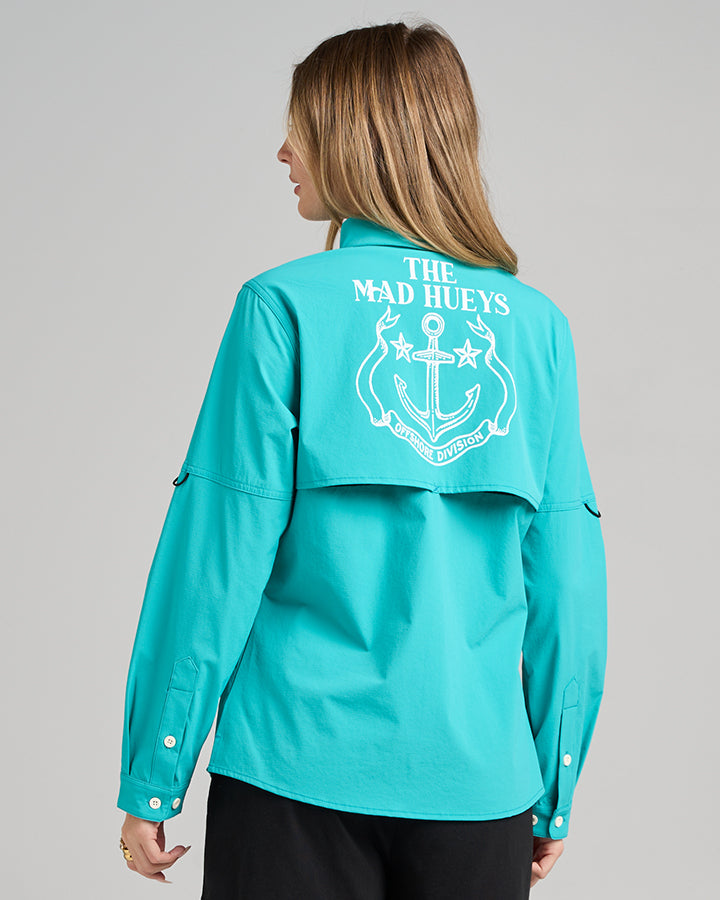 STAR ANCHOR | WOMENS UPF 50+ FISHING SHIRT - AQUA