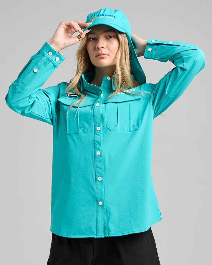 STAR ANCHOR | WOMENS UPF 50+ FISHING SHIRT - AQUA