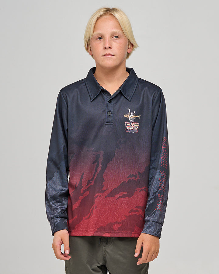 SLAPPING THAT BASS | YOUTH UPF 50+ FISHING JERSEY - BLACK