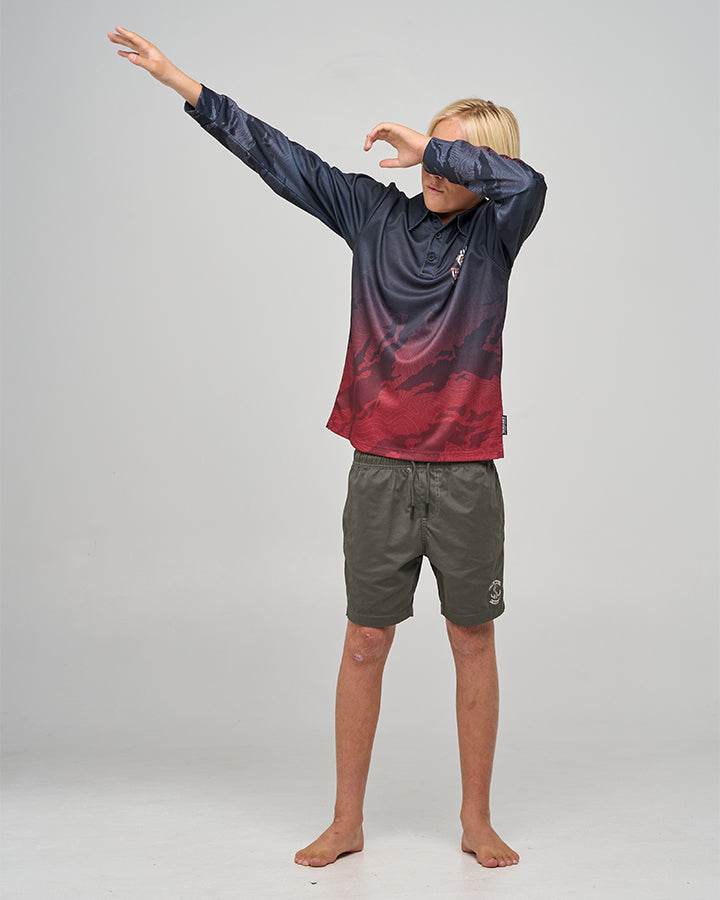 SLAPPING THAT BASS | YOUTH UPF 50+ FISHING JERSEY - BLACK