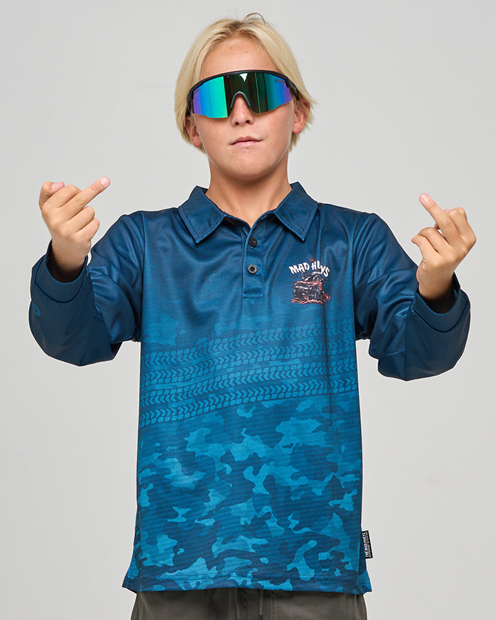 SEND IT | YOUTH UPF 50+ FISHING JERSEY - TEAL