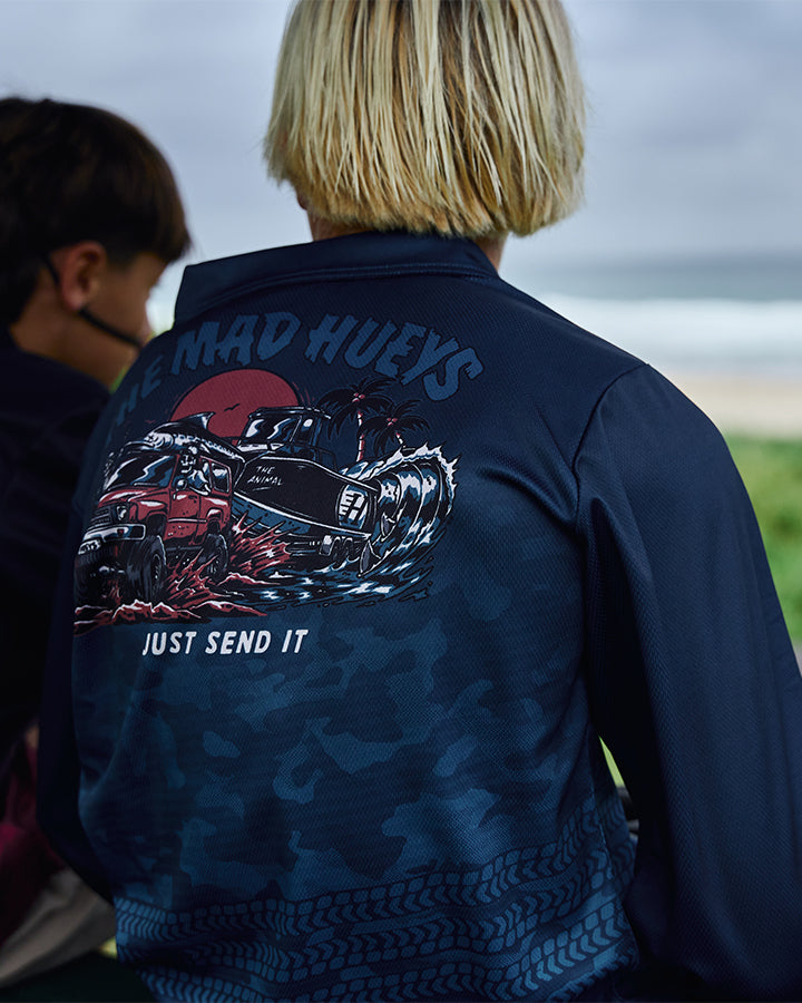 SEND IT | YOUTH UPF 50+ FISHING JERSEY - TEAL