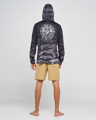 HITTIN THE JACKPOT | UPF 50+ HOODED FISHING JERSEY - BLACK