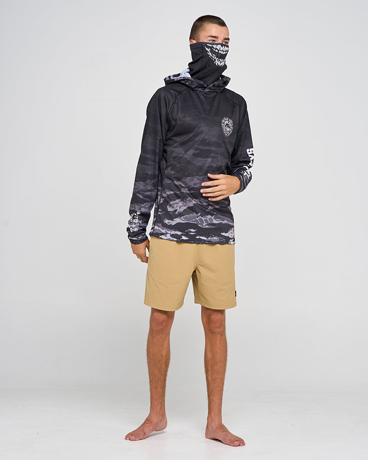 HITTIN THE JACKPOT | UPF 50+ HOODED FISHING JERSEY - BLACK