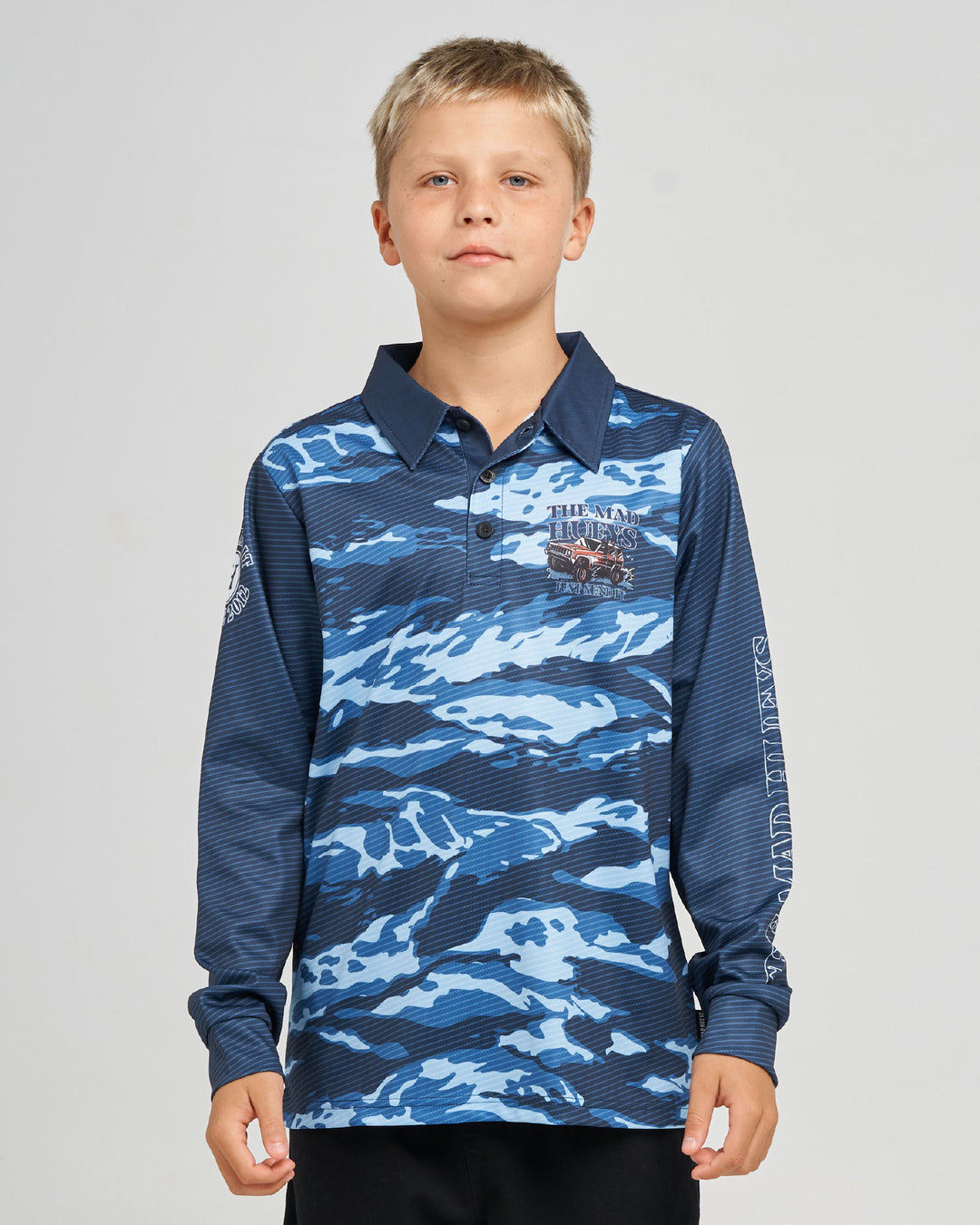 SEND IT | YOUTH UPF 50+ FISHING JERSEY - NAVY