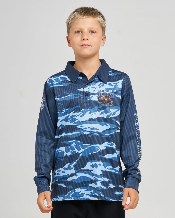 SEND IT | YOUTH UPF 50+ FISHING JERSEY - NAVY