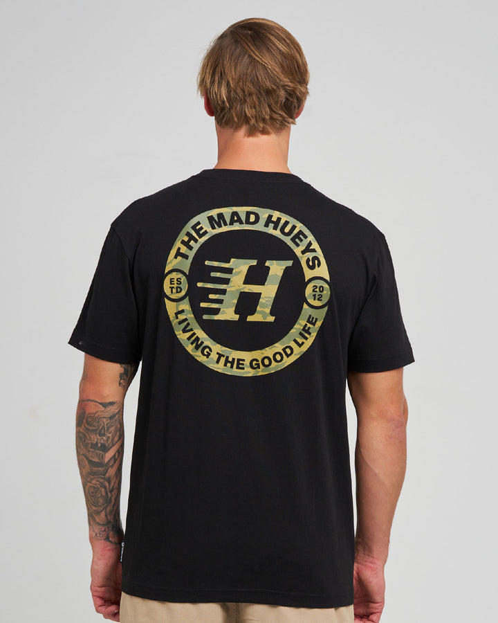 The Mad Hueys Good Life SS T-shirt in Black, alternate view 3