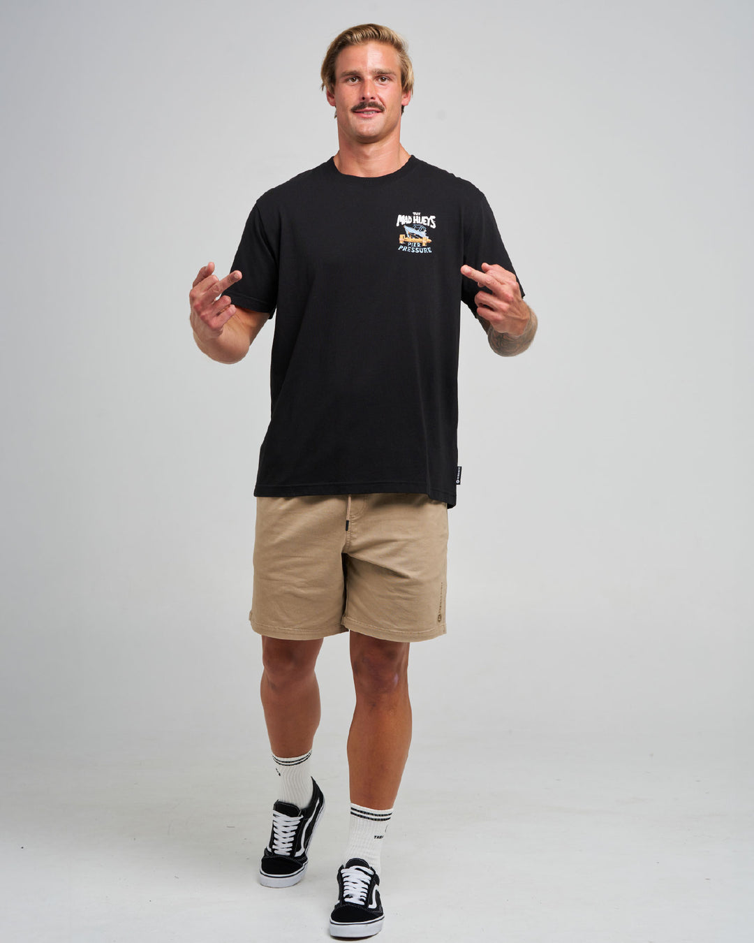 The Mad Hueys Pier Pressure SS T-shirt in Black, alternate view 5