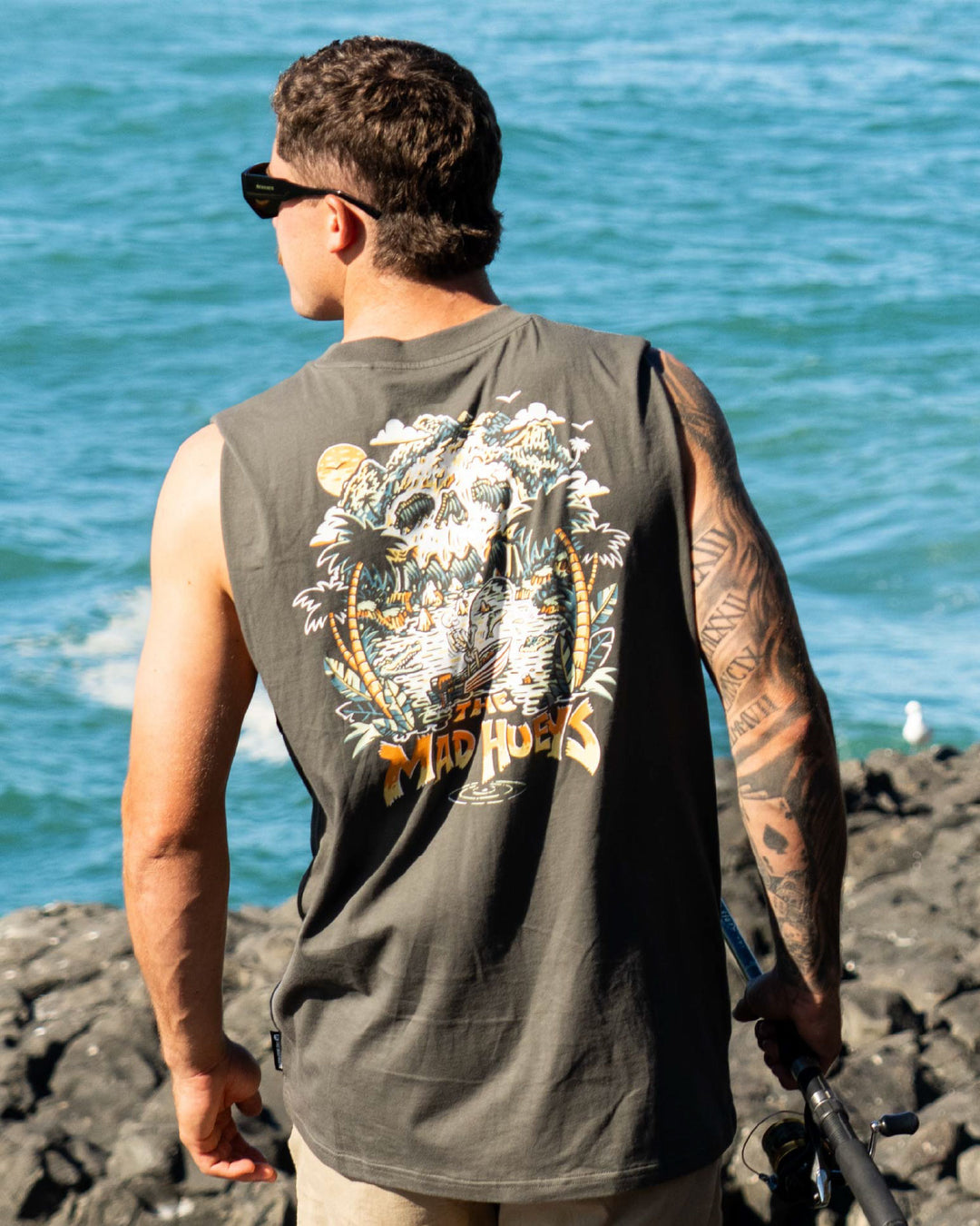 SKULL PARADISE JUNGLE | MUSCLE - CHARCOAL