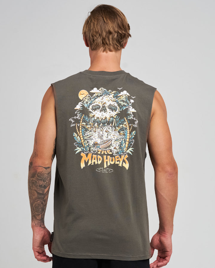 SKULL PARADISE JUNGLE | MUSCLE - CHARCOAL