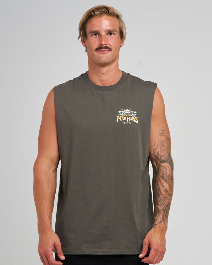 SKULL PARADISE JUNGLE | MUSCLE - CHARCOAL