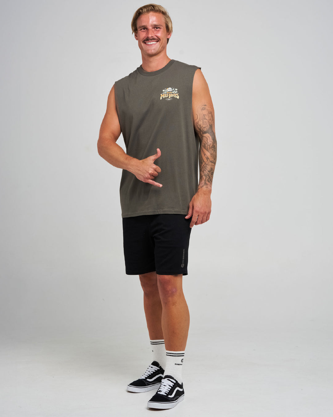 SKULL PARADISE JUNGLE | MUSCLE - CHARCOAL