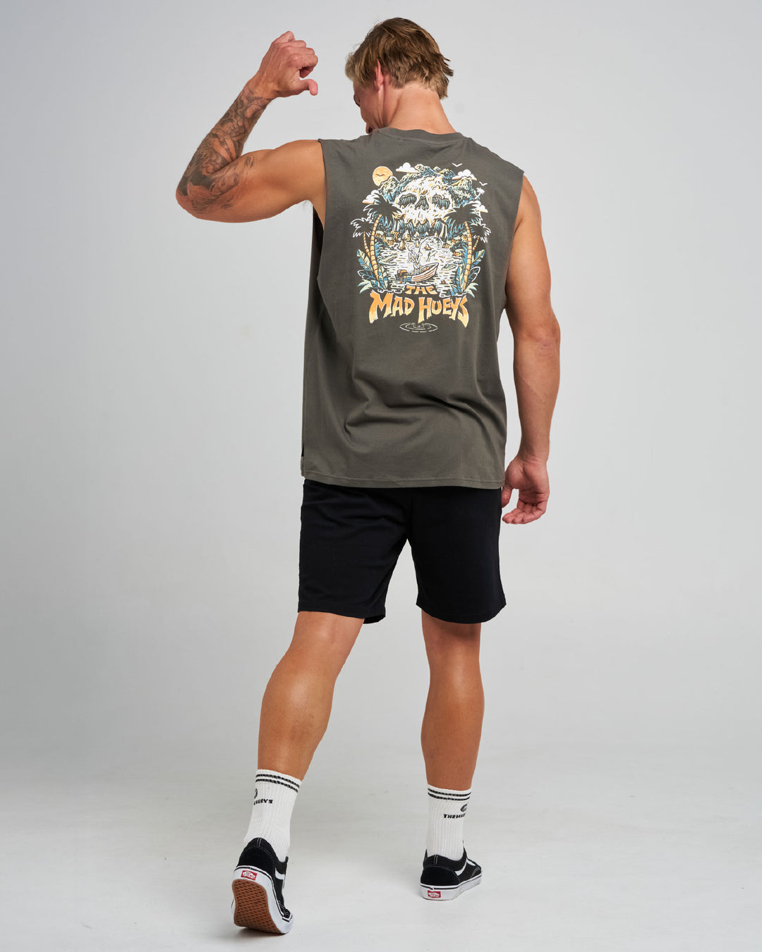 SKULL PARADISE JUNGLE | MUSCLE - CHARCOAL