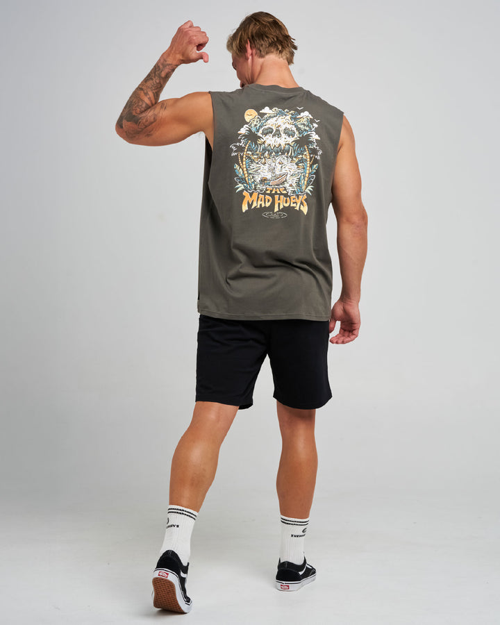 SKULL PARADISE JUNGLE | MUSCLE - CHARCOAL