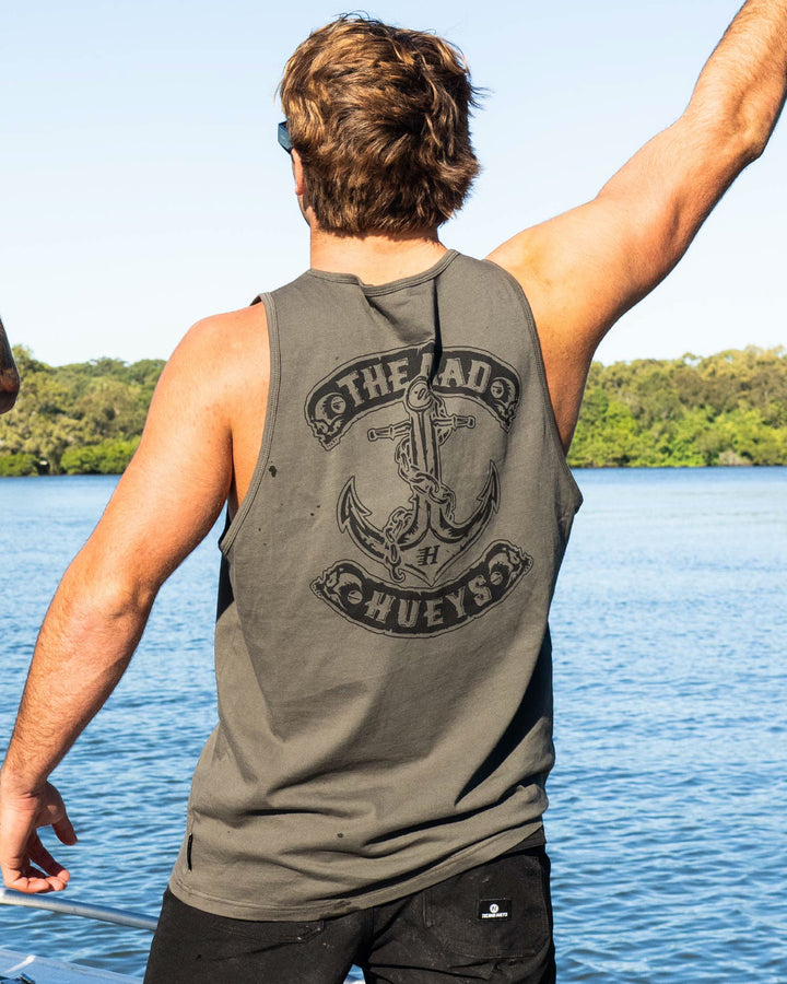SKULL ANCHOR | TANK - CHARCOAL