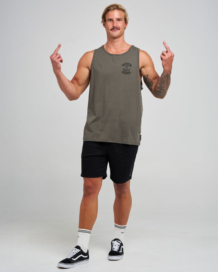 SKULL ANCHOR | TANK - CHARCOAL