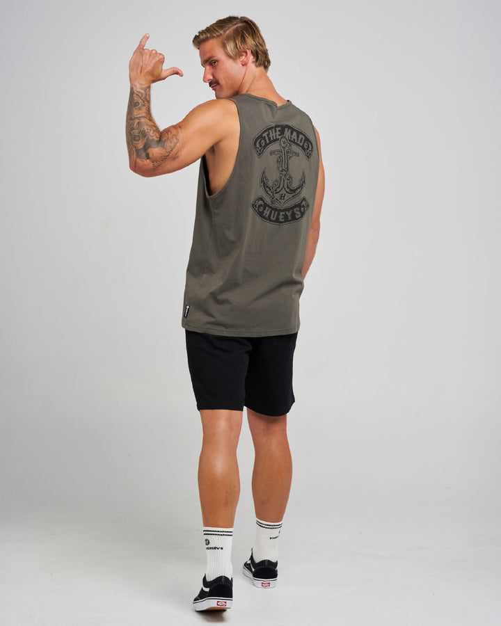 SKULL ANCHOR | TANK - CHARCOAL
