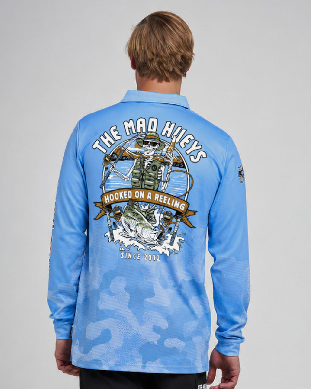 HOOKED ON A REELING | UPF 50+ FISHING JERSEY - STEEL BLUE