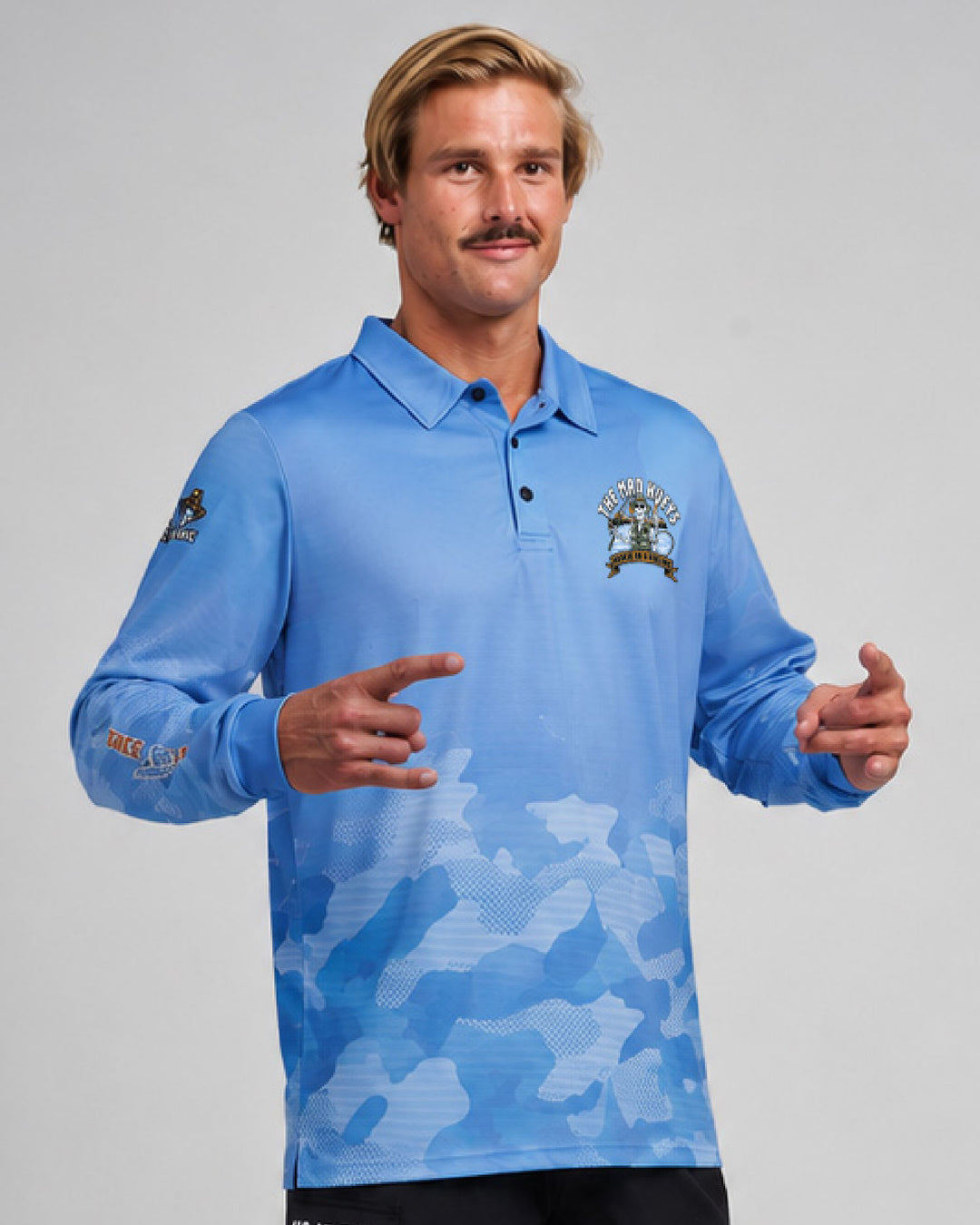 HOOKED ON A REELING | UPF 50+ FISHING JERSEY - STEEL BLUE