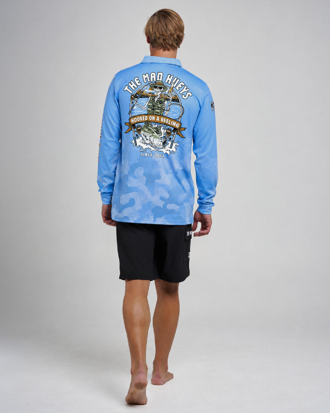 HOOKED ON A REELING | UPF 50+ FISHING JERSEY - STEEL BLUE