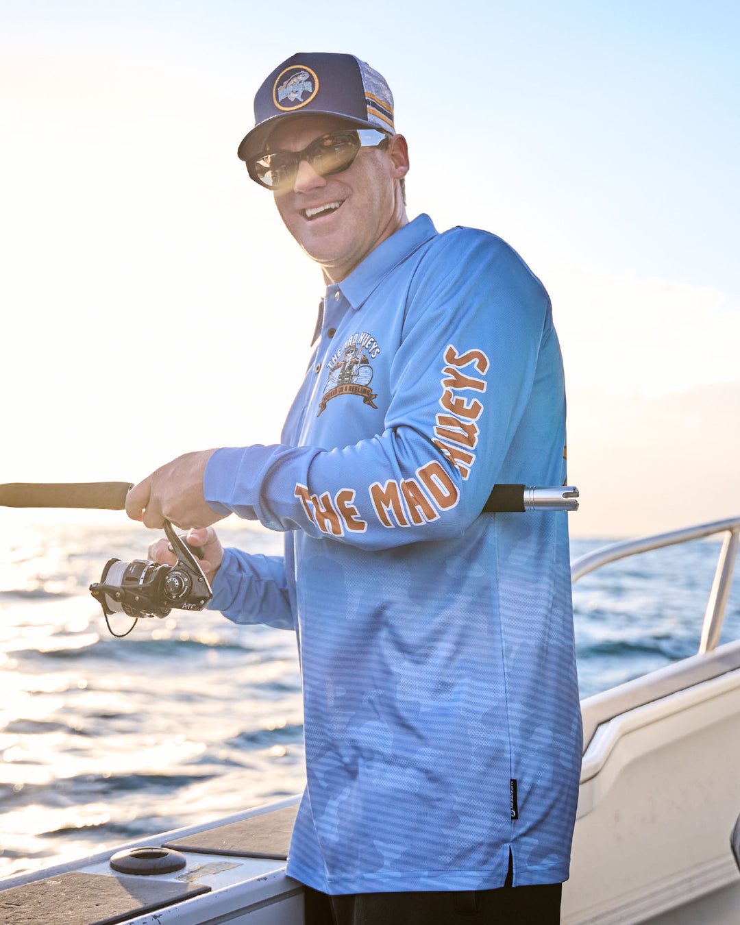 HOOKED ON A REELING | UPF 50+ FISHING JERSEY - STEEL BLUE