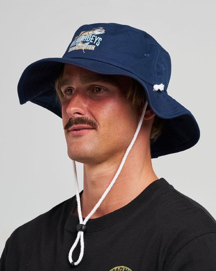 DOWN TO FISH | WIDE BRIM HAT - NAVY
